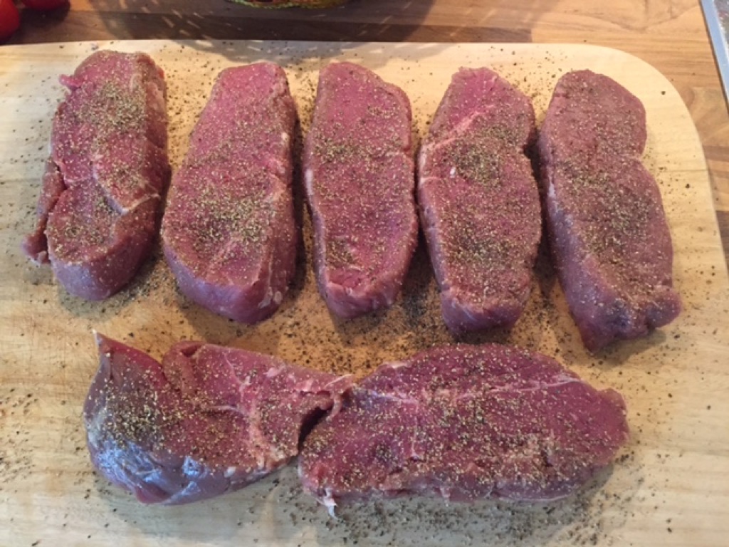 Steaks with mushrooms in balsamic